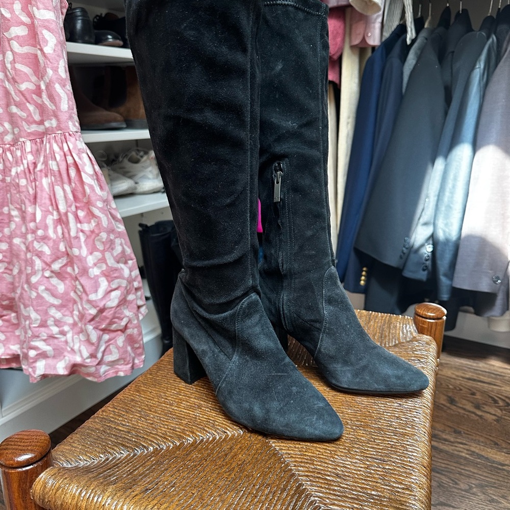 Aquatalia Black Suede Heeled Boots